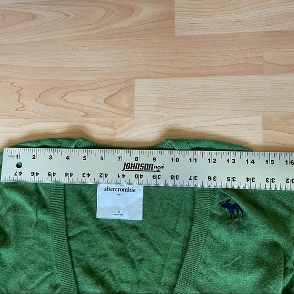 Abercrombie kids Vintage Green Bow Diamond Cardigan Sweater girls XL (0126) - Picture 7 of 12